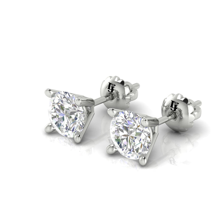 Round Martini Style Lab Diamond Stud Earring