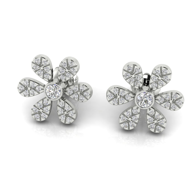 Floral Lab Diamond Stud Earring