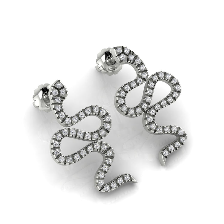 Elegant Snake Moissanite Stud Earring