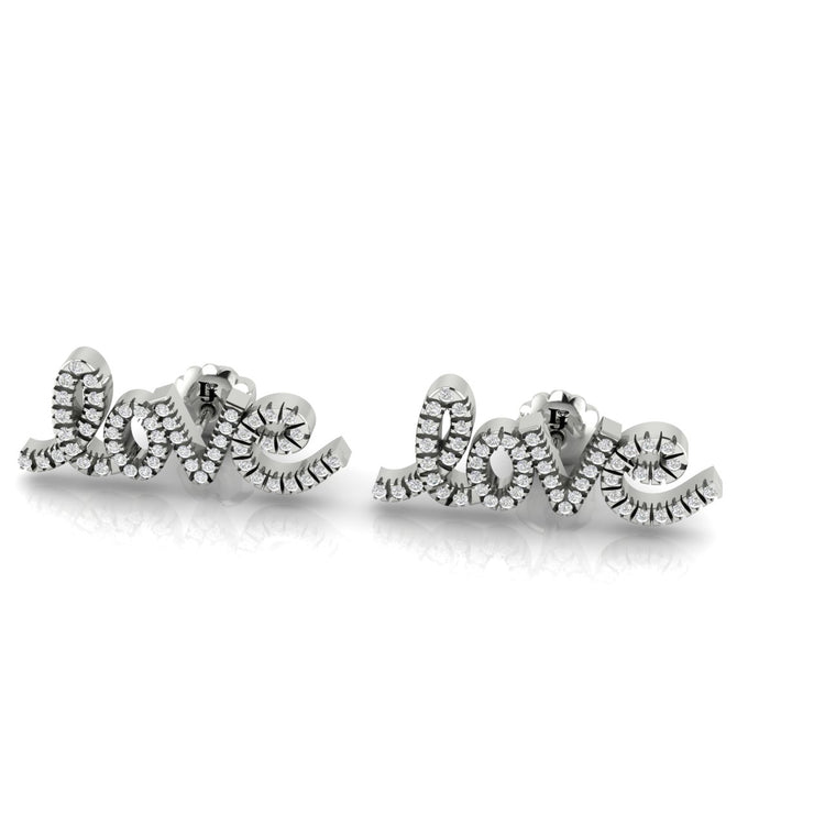 Love Script Moissanite Stud Earring