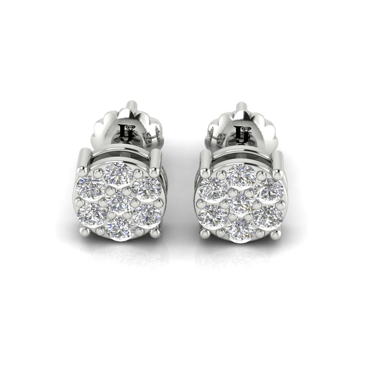 Elegant Cluster Moissanite Stud Earrings