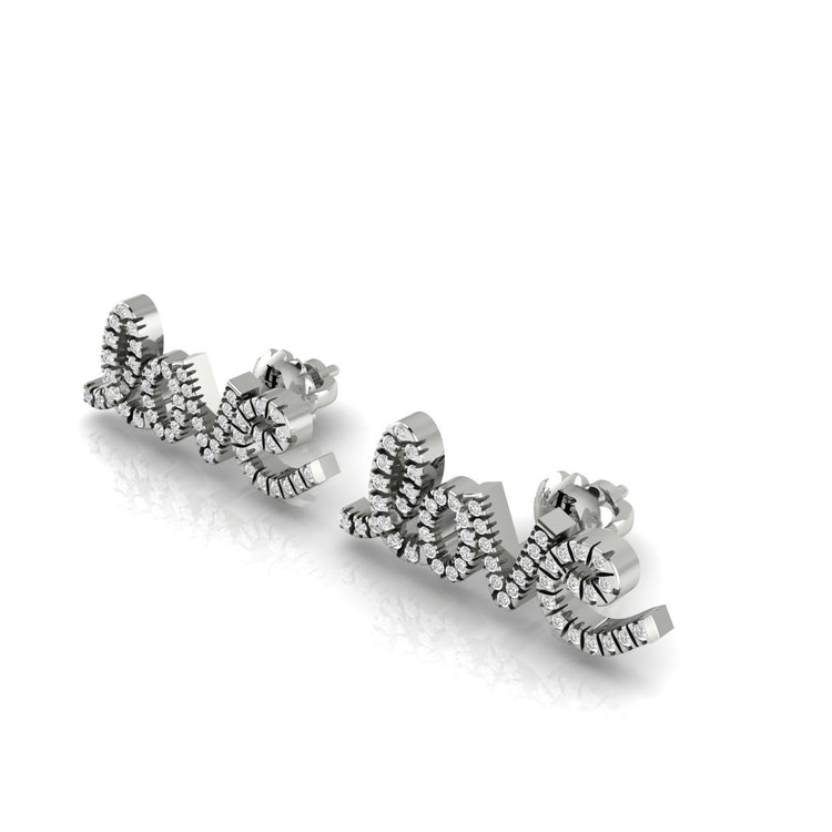 Love Script Moissanite Stud Earring