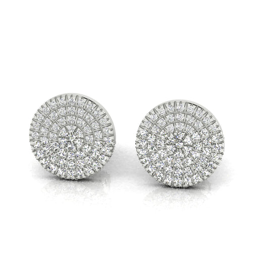 Pave Disc Lab Diamond Stud Earring