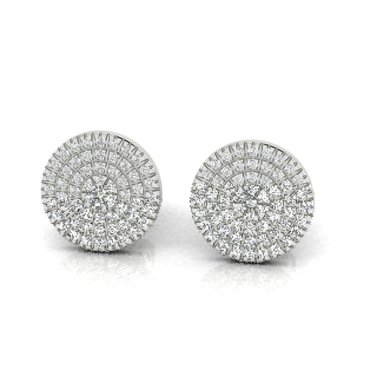 Pave Disc Lab Diamond Stud Earring