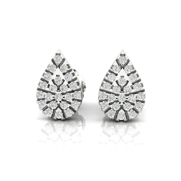 Pave Teardrop Moissanite Stud Earring