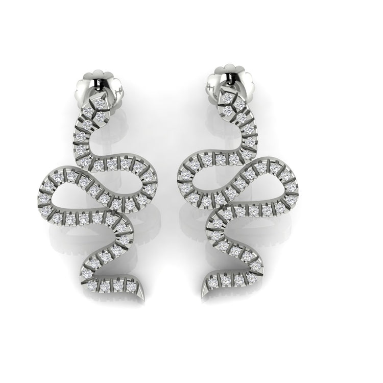 Elegant Snake Moissanite Stud Earring