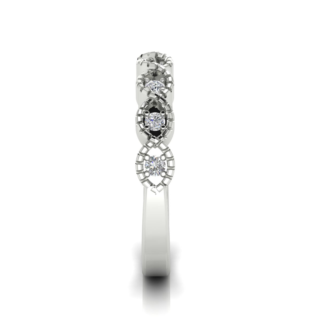 Elegant Prong Set Eternity Moissanite Wedding Ring
