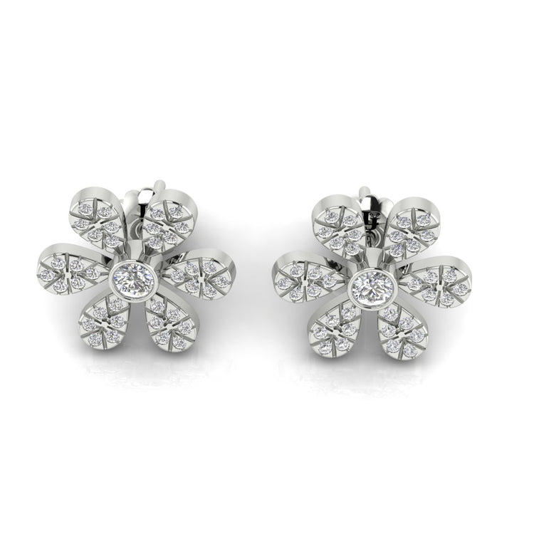 Floral Lab Diamond Stud Earring