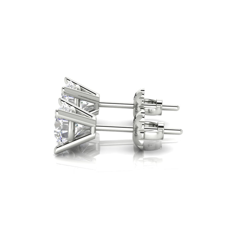 Round Martini Style Lab Diamond Stud Earring