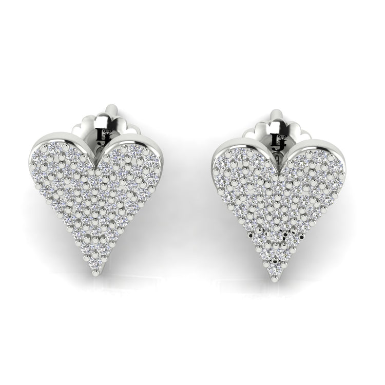 Heart Pave Moissanite Stud Earring