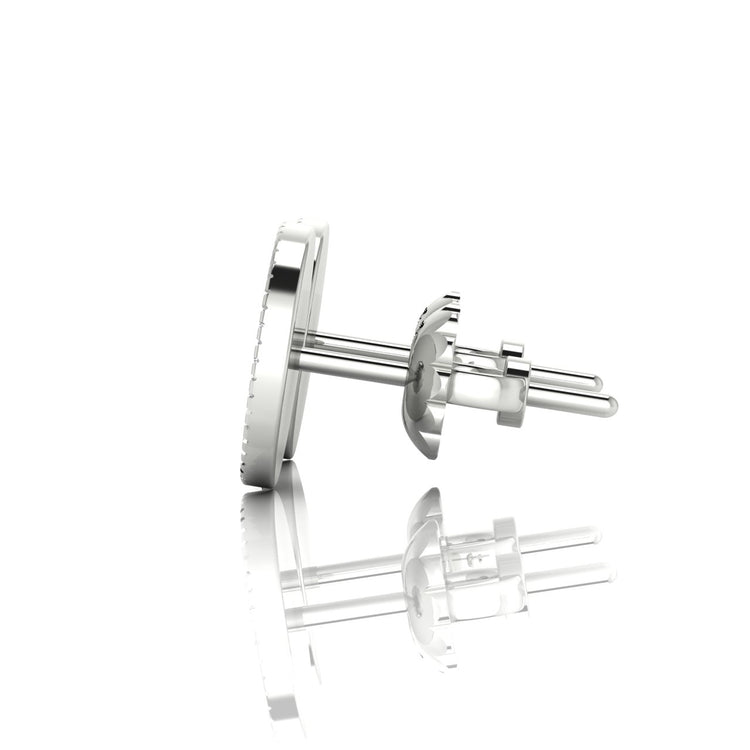 Pave Disc Lab Diamond Stud Earring