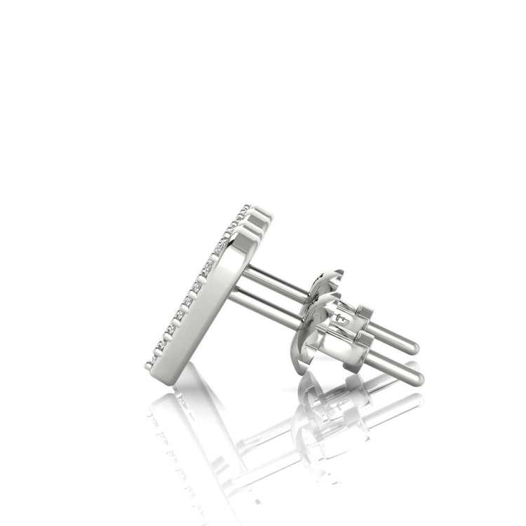 Heart Pave Moissanite Stud Earring