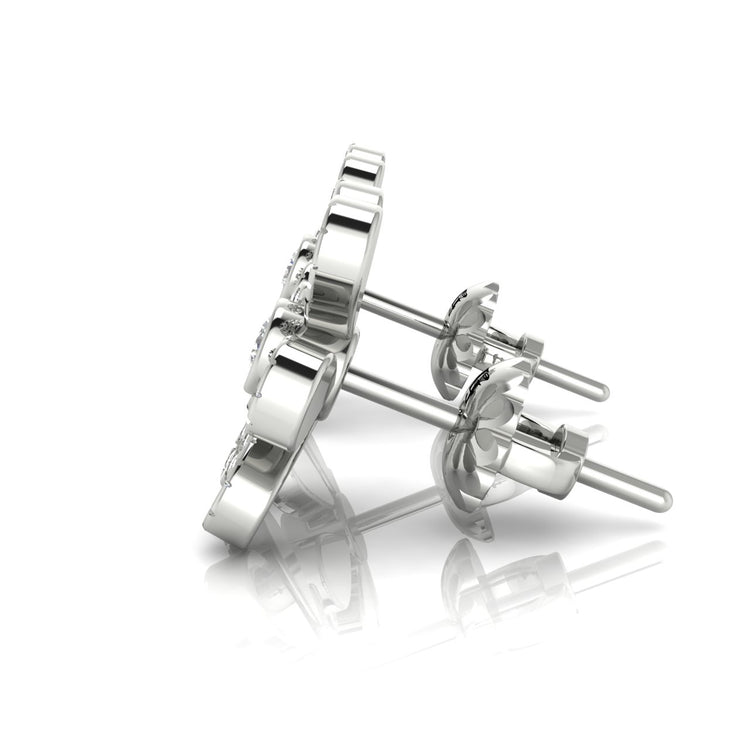 Floral Lab Diamond Stud Earring