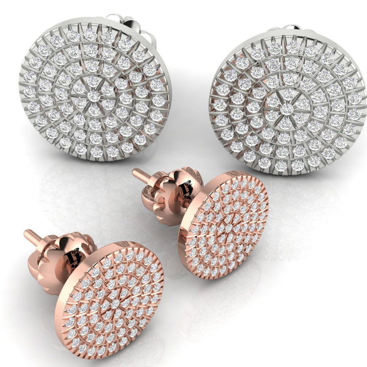 Pave Disc Lab Diamond Stud Earring