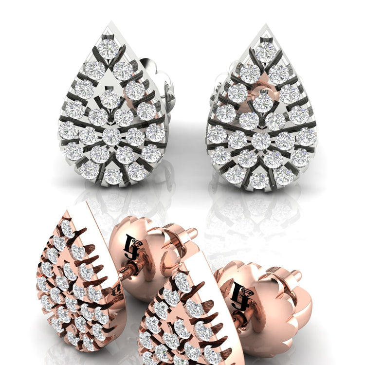 Pave Teardrop Moissanite Stud Earring