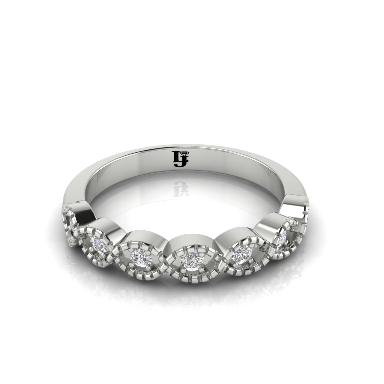 Elegant Prong Set Eternity Moissanite Wedding Ring