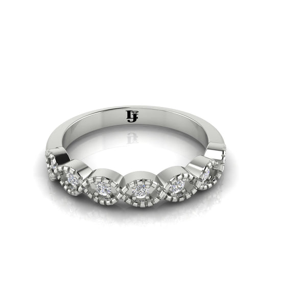 Elegant Prong Set Eternity Moissanite Wedding Ring