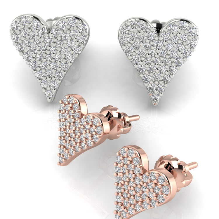 Heart Pave Moissanite Stud Earring