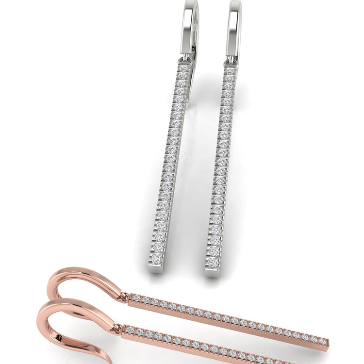 Straight Bar Lab Diamond Earring