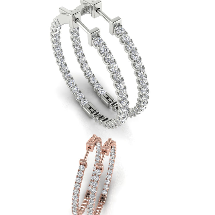 Round Hoop Moissanite Earring