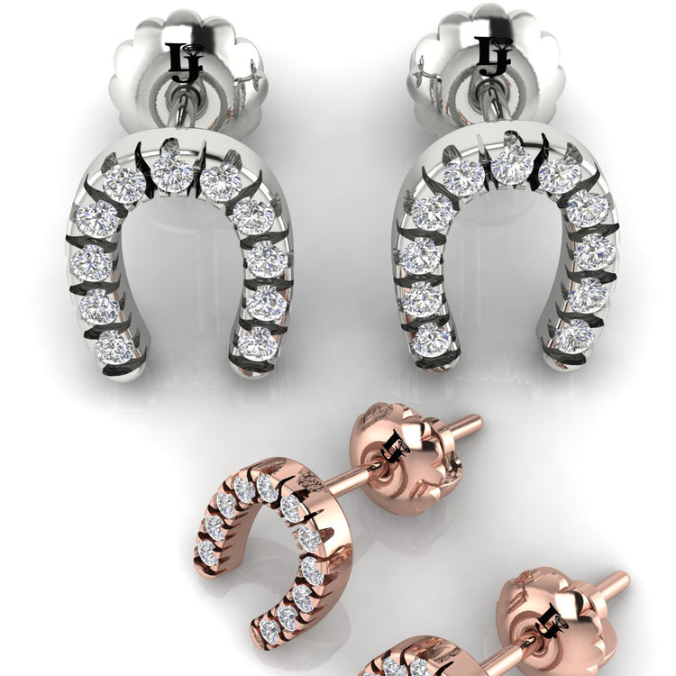 Horseshoe Lab Diamond Earring