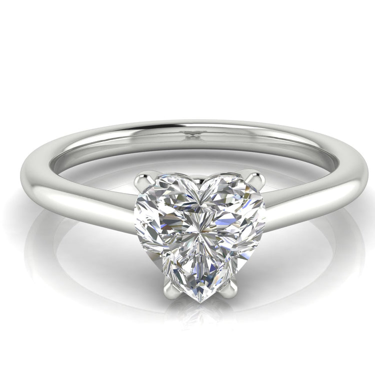 Basket Set Floating Heart Shaped Lab Diamond Engagement Ring