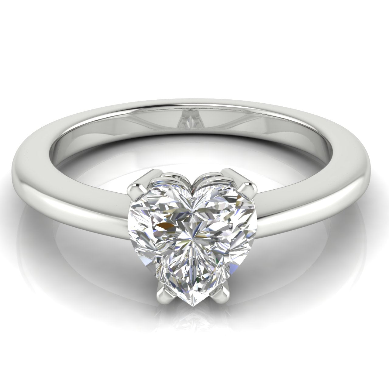 4 Prong Basket Heart Shaped Moissanite Engagement Ring