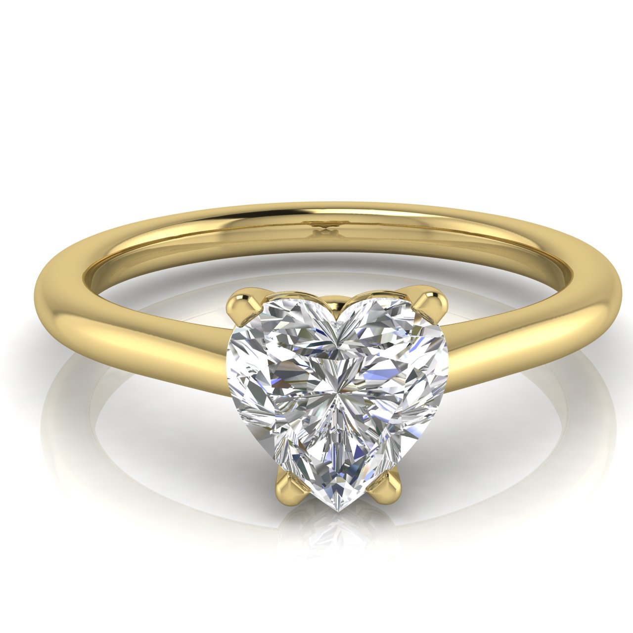 Basket Set Floating Heart Shaped Lab Diamond Engagement Ring
