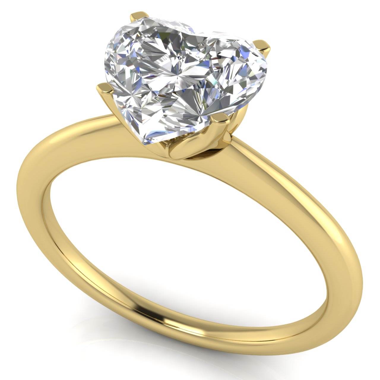 Tulip Set Heart Shaped Lab Diamond Engagement Ring
