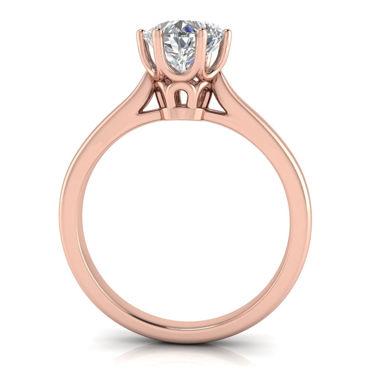 Crown Heart Shaped Lab Diamond Engagement Ring
