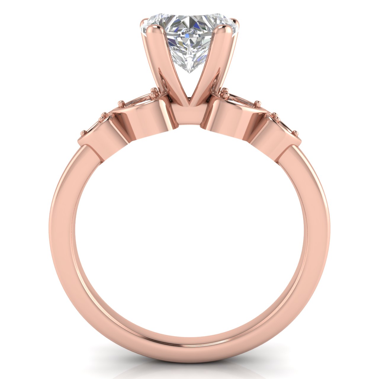 Romance Heart Shaped Moissanite Engagement Ring