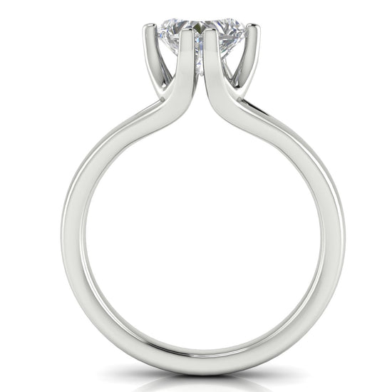 Suspended Heart Shaped Lab Diamond Engagement Ring