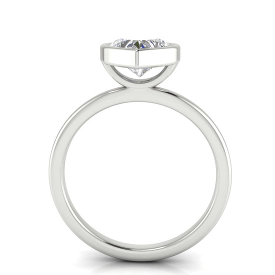Bezel Heart Shaped Lab Diamond Engagement Ring