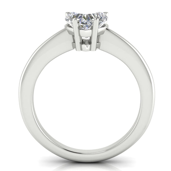 4 Prong Basket Heart Shaped Moissanite Engagement Ring