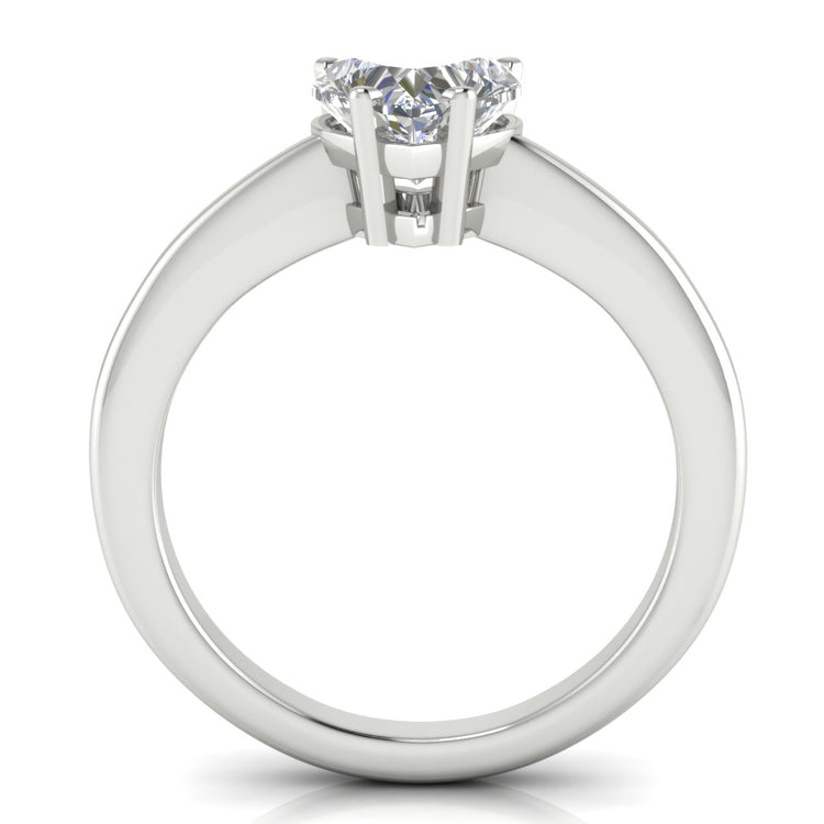 4 Prong Basket Heart Shaped Moissanite Engagement Ring