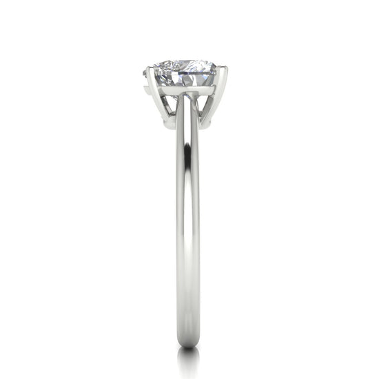 Basket Set Floating Heart Shaped Moissanite Engagement Ring