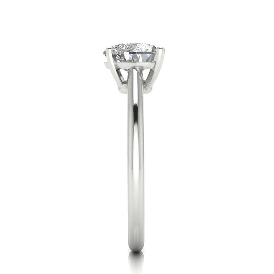 Basket Set Floating Heart Shaped Lab Diamond Engagement Ring