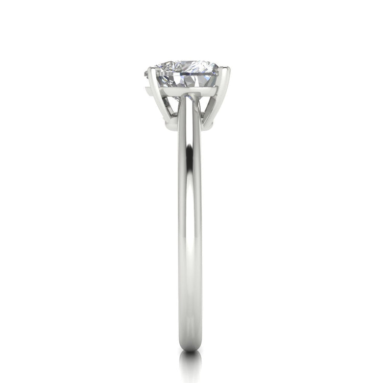 Basket Set Floating Heart Shaped Lab Diamond Engagement Ring