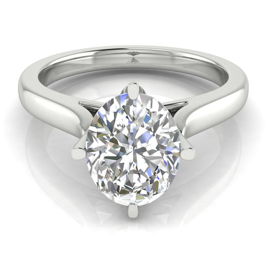 Lotus Prong Oval Engagement Ring | Moissanite | Lab Grown Diamond