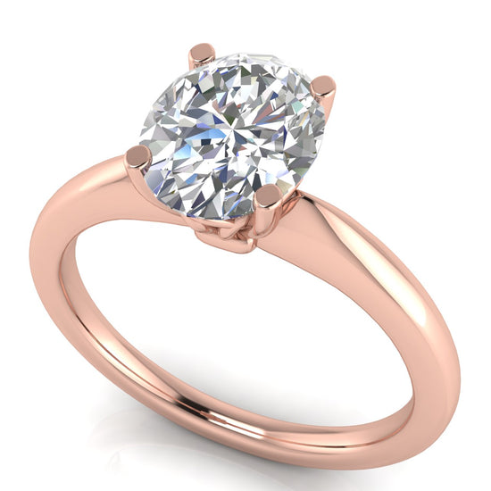 Modern Oval Cut Lab Diamond Engagement Ring