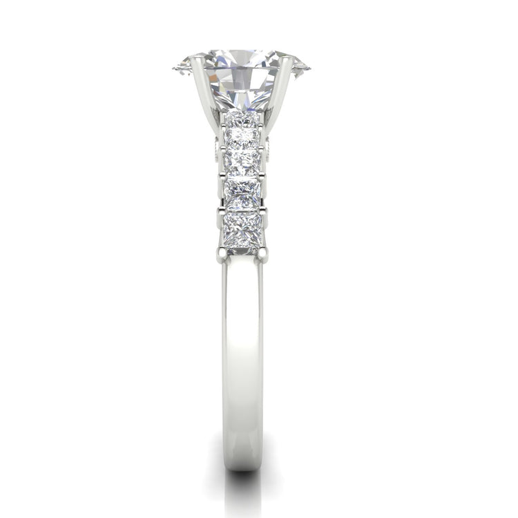 Princess Paved Oval Cut Moissanite Engagement Ring