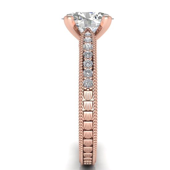 Tapered Vintage Inspired Oval Cut Lab Diamond Engagement Ring