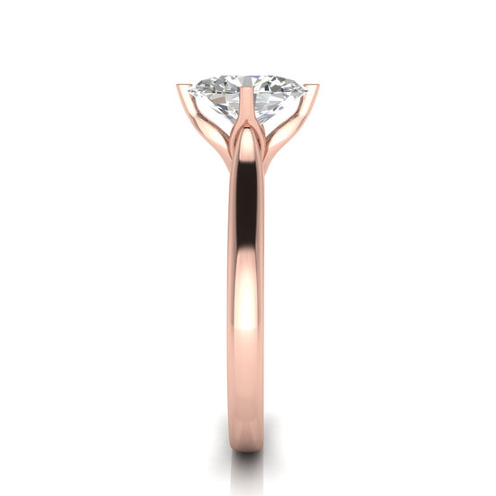 Lotus Prong Oval Lab Diamond Engagement Ring