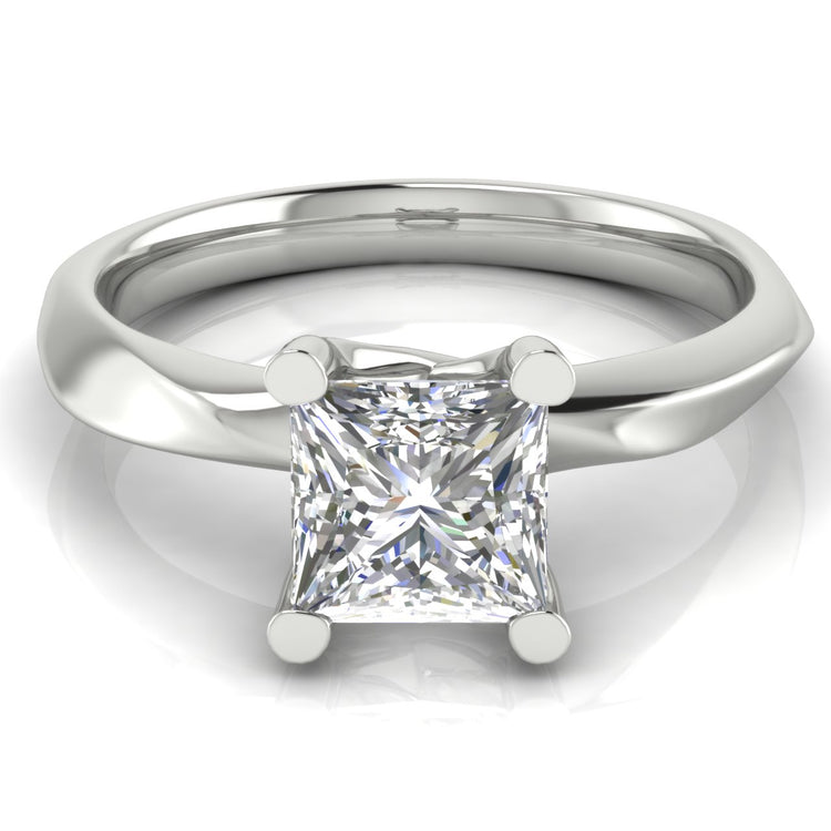 Knife Edged Crossover Princess Cut  Engagement Ring | Moissanite | Lab Grown Diamond