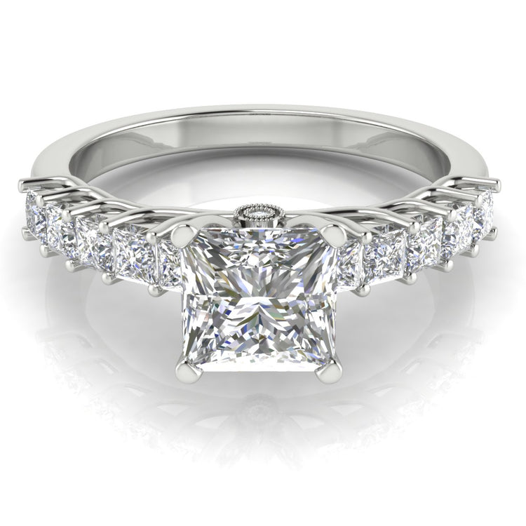 Princess Paved Princess Cut  Engagement Ring | Moissanite | Lab Grown Diamond