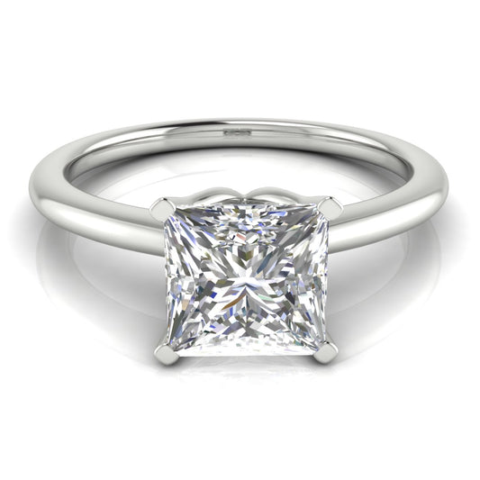 Tulip Set Princess Cut Engagement Ring | Moissanite | Lab Grown Diamond