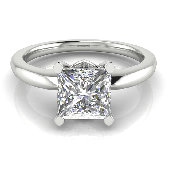 Modern Princess Cut Moissanite Engagement Ring