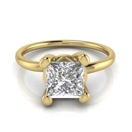 Classic Crossover Princess Cut Lab Diamond Engagement Ring