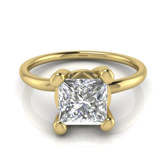 Classic Crossover Princess Cut Moissanite Engagement Ring