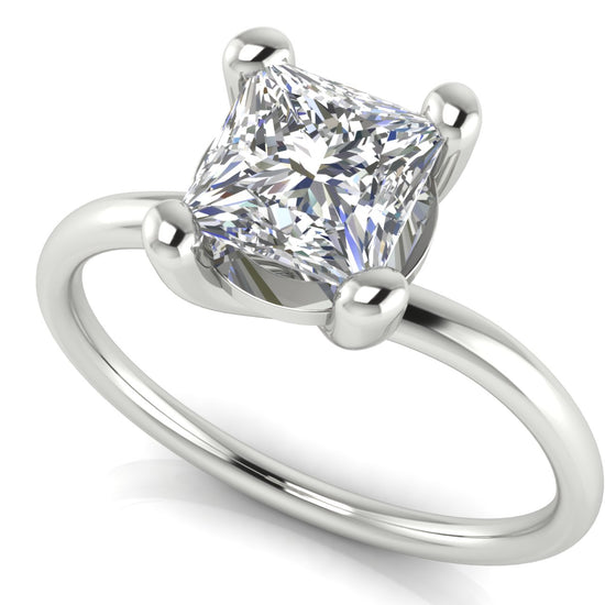 Classic Crossover Princess Cut Moissanite Engagement Ring
